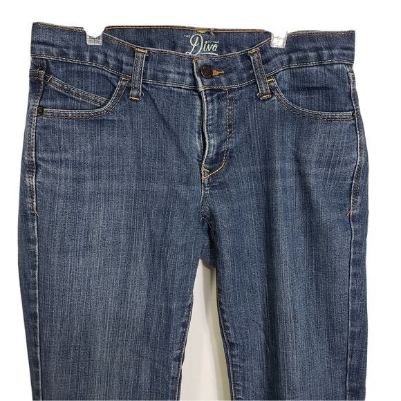 Old Navy Women Jeans Sz 4 Tall The Diva Denim Blue Straight Leg Stretch Low Rise - Picture 5 of 10